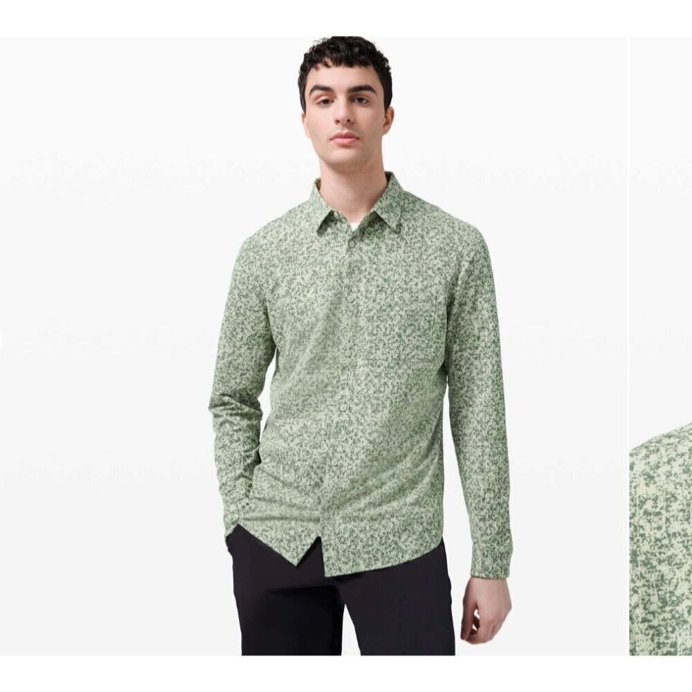 Lululemon Commission Long Sleeve Shirt Green Fern Smoked Spruce Men’s XL